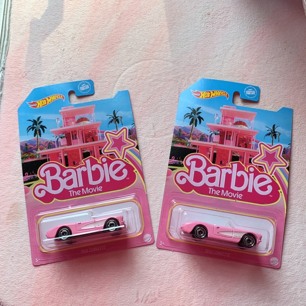 💕 Barbie Movie Corvette Hot Wheels 1956 set of 2 brand new💕